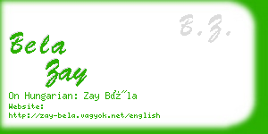 bela zay business card
